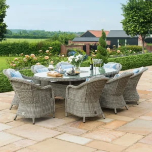 Oxford – Venice 8 Seat Oval Rattan Dining Set with Ice Bucket