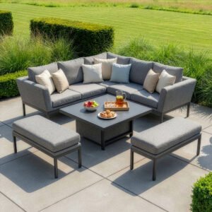 Outdoor Fabric Pulse Square Corner Dining Set