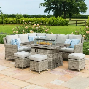 Oxford-Corner-Rattan-Dining-Set Oxford Corner Rattan Dining Set with Fire Pit Rising Table
